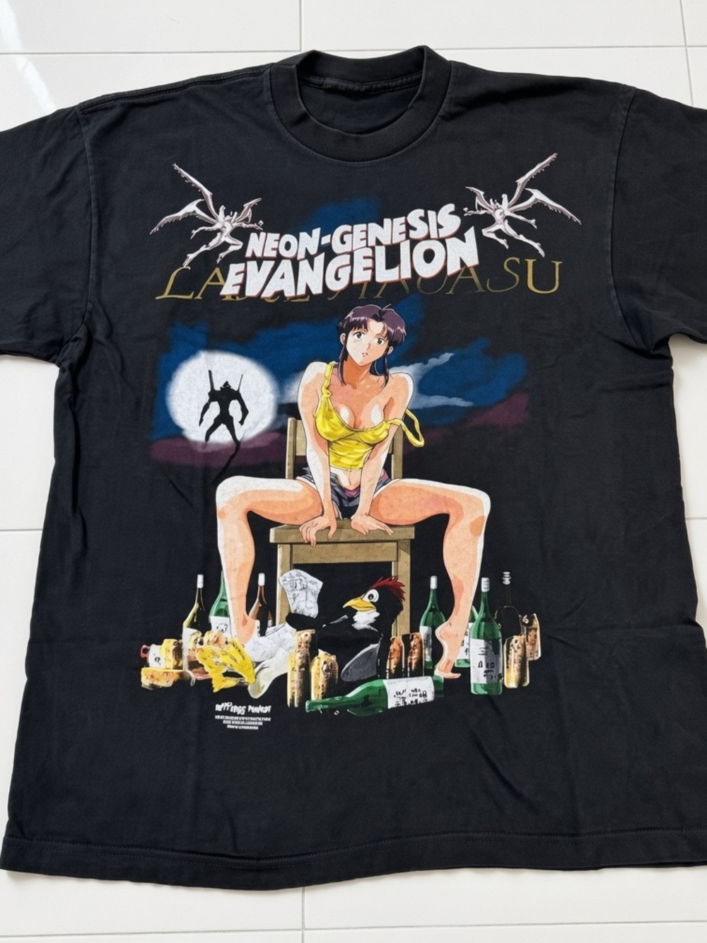Neon Genesis Evangelion Misato Katsuragi Anime T-shirt  - Black